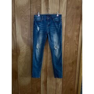 Iris Jeans Womens Size 7 Distressed Skinny Jeans Medium Wash Blue Denim Ripped